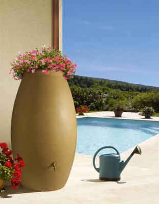 Récupérateur d'eau de pluie 500L Belli coloris beige Ø.80 x H.143 cm