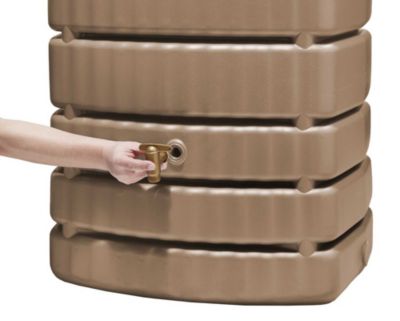 Récupérateur d'eau de pluie 500L Garantia coloris taupe L.75 x l.51 x H.184 cm