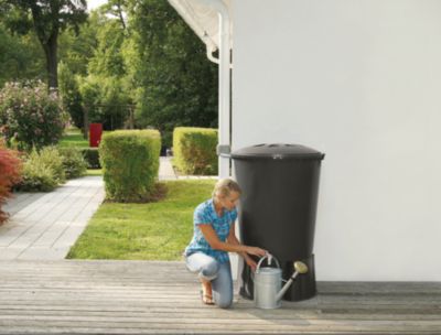 Récupérateur d'eau de pluie 510L coloris gris Ø.100 x H.110 cm