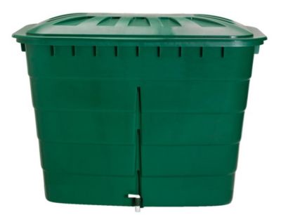 Récupérateur d'eau de pluie 520 l Garantia coloris vert L.124 x l.124 x H.93 cm