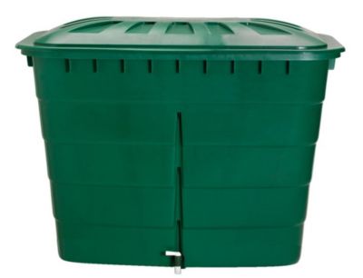 Récupérateur d'eau de pluie 520l Garantia coloris vert L.124 x l.124 x H.93 cm