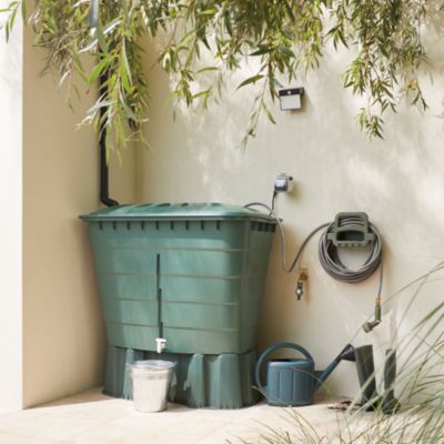 Récupérateur d'eau de pluie 520l Garantia coloris vert L.124 x l.124 x H.93 cm