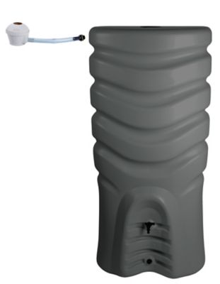 Récupérateur d'eau de pluie 550L Eda Plastiques coloris anthracite L.79 x l.56 x H.164 cm