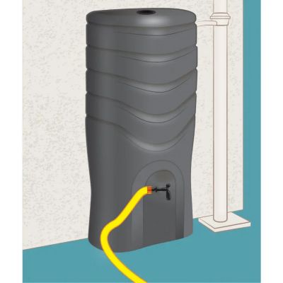 Récupérateur d'eau de pluie 550L Eda Plastiques coloris anthracite L.79 x l.56 x H.164 cm