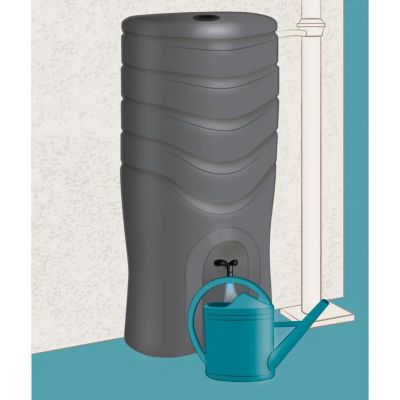 Récupérateur d'eau de pluie 550L Eda Plastiques coloris anthracite L.79 x l.56 x H.164 cm