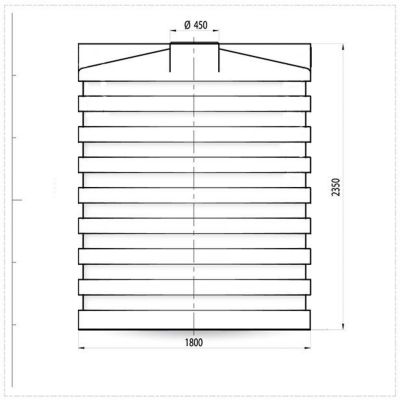 Récupérateur d'eau de pluie 6000L DS Eau coloris vert Ø.180 x H.235 cm
