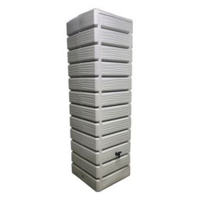 Récupérateur d'eau de pluie 700L Belli coloris gris L.60 x l.60 x H.210 cm