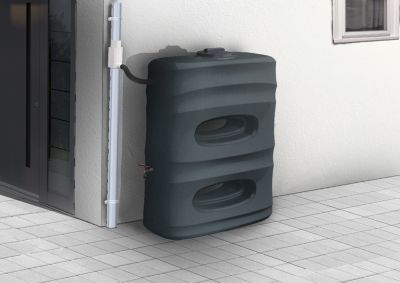Récupérateur d'eau de pluie Slim Design DS Eau 430L gris