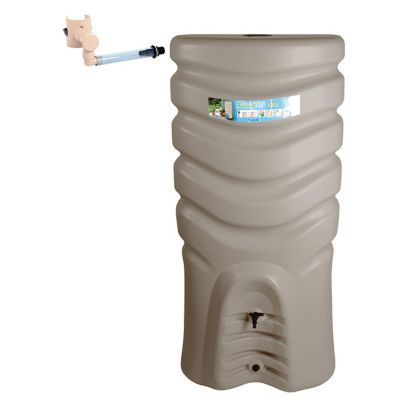 Récupérateur D’Eau RÉCUP'O 500 L – Kit Collecteur Filtrant Inclus – Bille Niveau Et Robinet – Beige