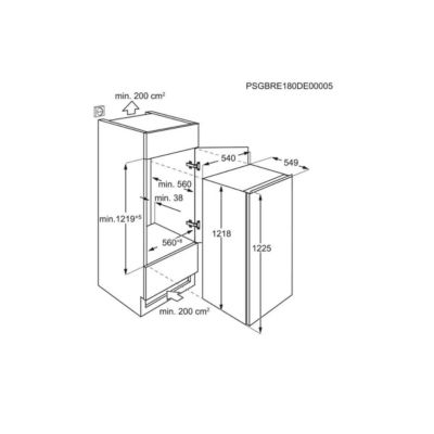 Refrigérateur 1 porte intégrable à glissières 208l Electrolux ERB3DE12S