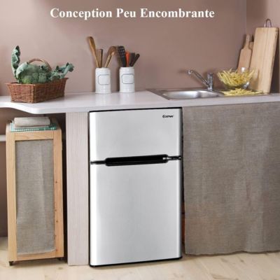 Refrigerateur 90 L Combine Refrigerateur 63L avec Temperature Reglable Congelateur 27L