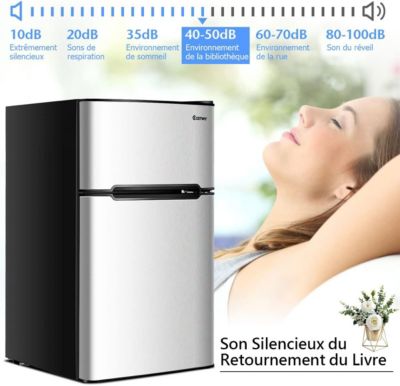 Refrigerateur 90 L Combine Refrigerateur 63L avec Temperature Reglable Congelateur 27L