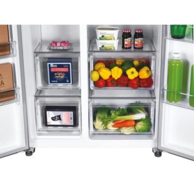 Refrigerateur Americain - Frigo  Américain - CANDY - CHSBSO-6174XWD - Classe E - 529 L - 39 dB - Inox
