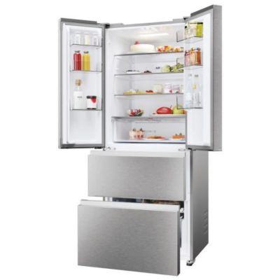 Refrigerateur Americain - Frigo  multi-portes - HAIER - HFR3718ENMM - Classe E - 402 L 262 + 140 - 37 dB - Gris