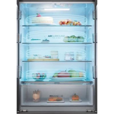 Refrigerateur Americain - Frigo  multi-portes - HAIER - HFR3718ENMM - Classe E - 402 L 262 + 140 - 37 dB - Gris