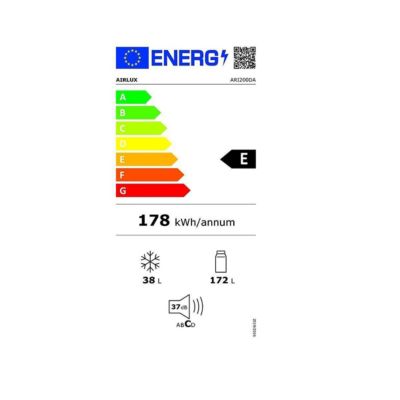 Refrigerateur combine encastrable  ARI200DA  airlux statique congélateur en bas 209 L