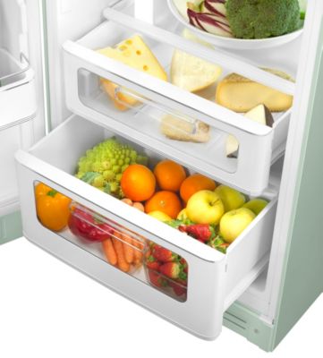 Réfrigérateur congélateur à poser ouverture gauche Smeg FAB30LPG5 222L / 72L vert d'eau