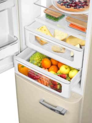 Réfrigérateur congélateur à poser ouverture gauche Smeg FAB32LCR5 234L / 97L crème