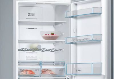 Réfrigérateur congélateur à poser porte réversible Bosch KGN36VLED 237L / 87L, inox