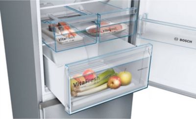 Réfrigérateur congélateur à poser porte réversible Bosch KGN36VLED 237L / 87L, inox