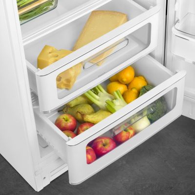 Réfrigérateur congélateur à poser Smeg FAB28RWH6 blanc - 244L / 26L - H.166cm x L.68,5cm x P.86cm