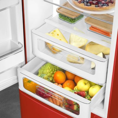 Réfrigérateur congélateur à poser Smeg FAB32LRD6 rouge - 234L / 97L - H.209cm x L.68,5cm x P.86cm