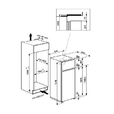 Réfrigérateur double porte encastrable ART 369/A+