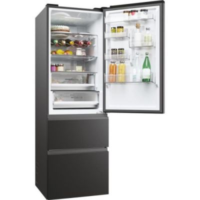 Refrigerateur - Frigo  Combiné - HAIER - 3D 60 Series 5 HTW5618ENPT - Classe E - 360 L - 185 x 59,5 x 66,7 cm - Noir
