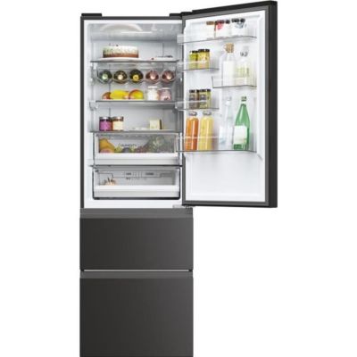 Refrigerateur - Frigo  Combiné - HAIER - 3D 60 Series 5 HTW5618ENPT - Classe E - 360 L - 185 x 59,5 x 66,7 cm - Noir