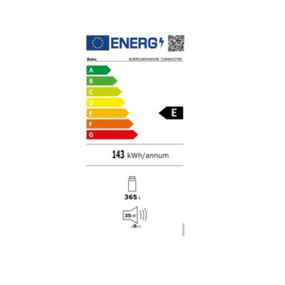 Refrigerateur une porte  B3RMLNE444HXB 7284643790  beko ventile (no frost) 365 L