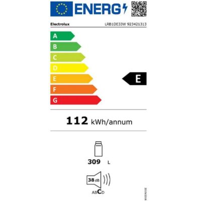 Refrigerateur une porte  LRB1DE33W 923421313  electrolux brasse 309 L