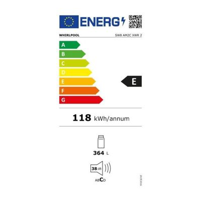 Refrigerateur une porte  SW8 AM2C XWR 2  whirlpool brasse congélateur en bas 359 L