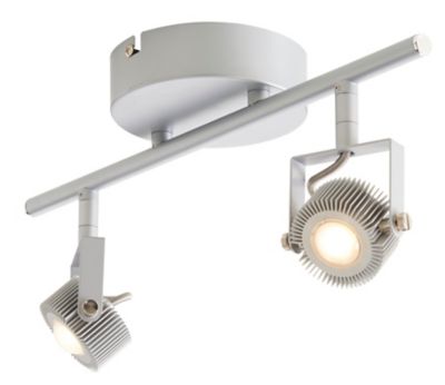 Réglette 2 spots Neikea métal argent LED 2x5 W