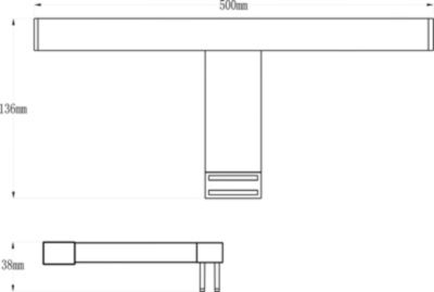 Réglette LED 3 en 1 mur miroir meuble argent IP44 1350lm L.50xl.13,6xP.50cm GoodHome Craven