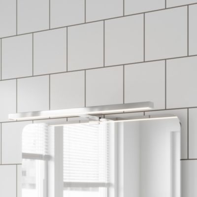 Réglette LED 3 en 1 mur miroir meuble argent IP44 1350lm L.50xl.13,6xP.50cm GoodHome Craven