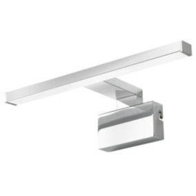 Réglette LED 3 en 1 mur miroir meuble argent IP44 900lm L.30xl.13,6xP.30cm GoodHome Craven