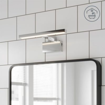 Réglette LED 3 en 1 mur miroir meuble argent IP44 900lm L.30xl.13,6xP.30cm GoodHome Craven