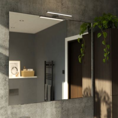 Réglette LED 3 en 1 mur miroir meuble argent IP44 900lm L.30xl.13,6xP.30cm GoodHome Craven