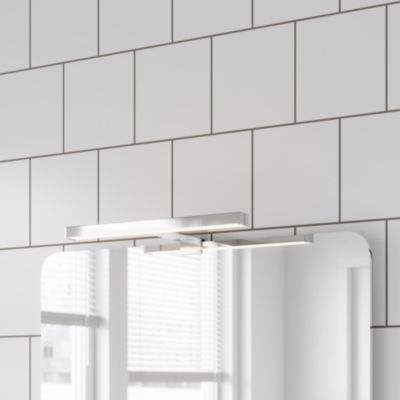 Réglette LED 3 en 1 mur miroir meuble argent IP44 900lm L.30xl.13,6xP.30cm GoodHome Craven