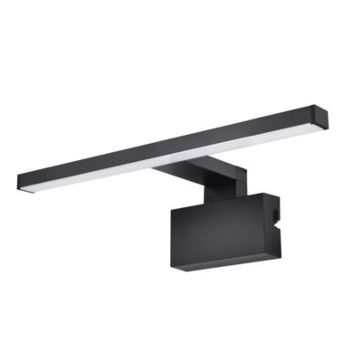 Réglette LED 3 en 1 mur miroir meuble noir L.30 cm IP44 900lm GoodHome Craven