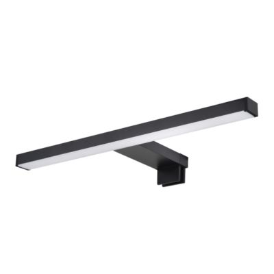 Réglette LED 3 en 1 mur miroir meuble noir L.30 cm IP44 900lm GoodHome Craven