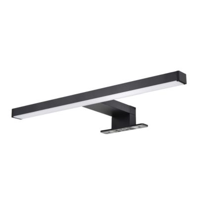 Réglette LED 3 en 1 mur miroir meuble noir L.30 cm IP44 900lm GoodHome Craven