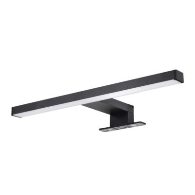 Réglette LED 3 en 1 mur miroir meuble noir L.50 cm IP44 900lm GoodHome Craven