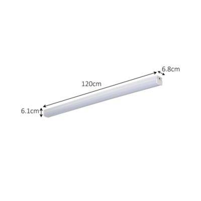 Réglette lumineuse Hovell LED intégrée blanc neutre IP20 4400lm 36.5W L.120xl.6,8cm blanc GoodHome