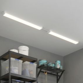 Réglette lumineuse LED intégrée 4200lm 37W IP65 blanc neutre GoodHome blanc L.120 x l. 12 x H. 6.05cm
