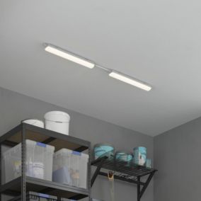 Réglette lumineuse Nehsi LED intégrée blanc neutre IP65 2160lm 22W L.70xl.70xH.5,6 cm gris GoodHome