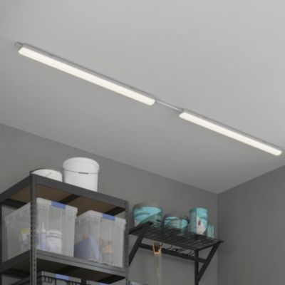 Réglette lumineuse Nehsi LED intégrée blanc neutre IP65 4400lm 43W L.70xl.130xH.5,6 cm gris GoodHome