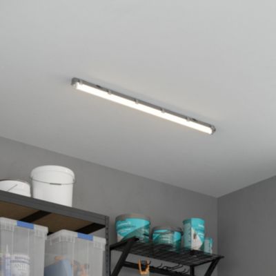 Réglette lumineuse Pagon T8 blanc neutre 1800lm 18W IP65 L.129,3 x l.7,3x H.6,4cm gris GoodHome