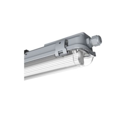 Réglette lumineuse Pagon T8 blanc neutre 1800lm 18W IP65 L.129,3 x l.7,3x H.6,4cm gris GoodHome