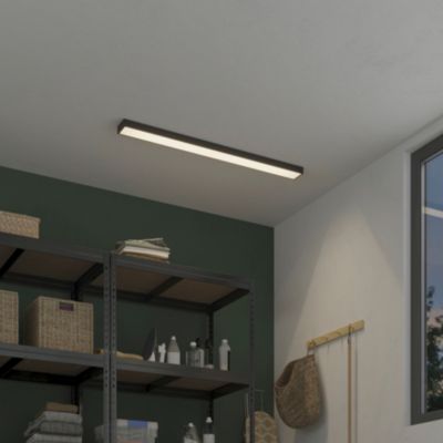Réglette lumineuse Shipton LED intégrée blanc neutre IP20 3600lm 36W L.120xl.10xH.1cm noir GoodHome